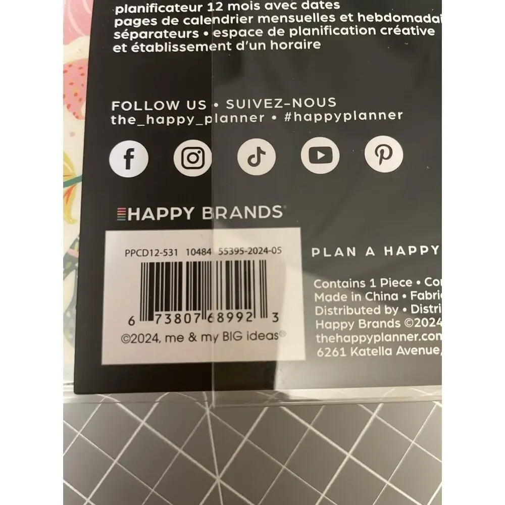 Happy Planner 2025 Dated Lush Linens Classic 9 Disc Planner Lined Horizontal